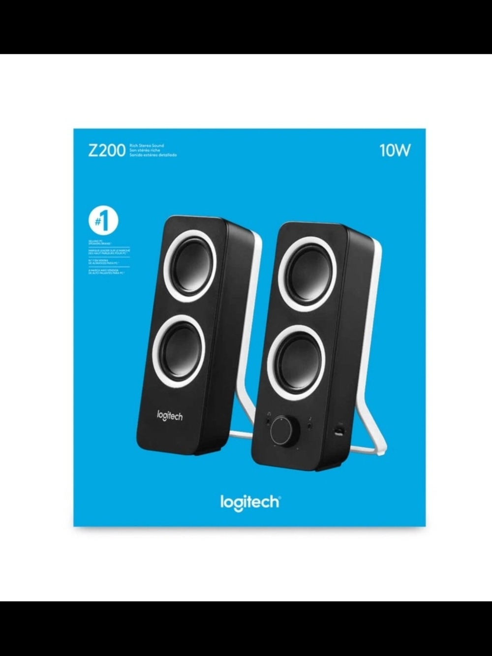 Logitech Z200 Multimedia Speakers Black - Complete In Box CIB Tested Like New